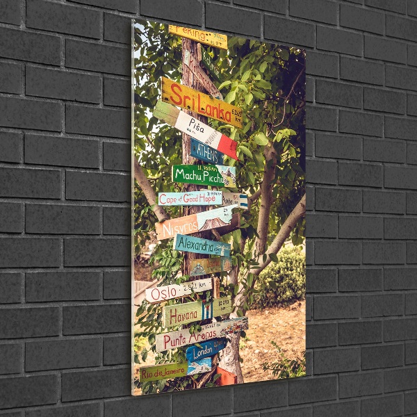 Verticale foto op glas Wegwijzer