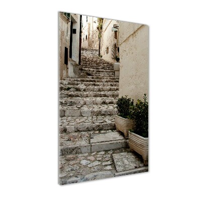 Verticale foto op glas Een charmante straat