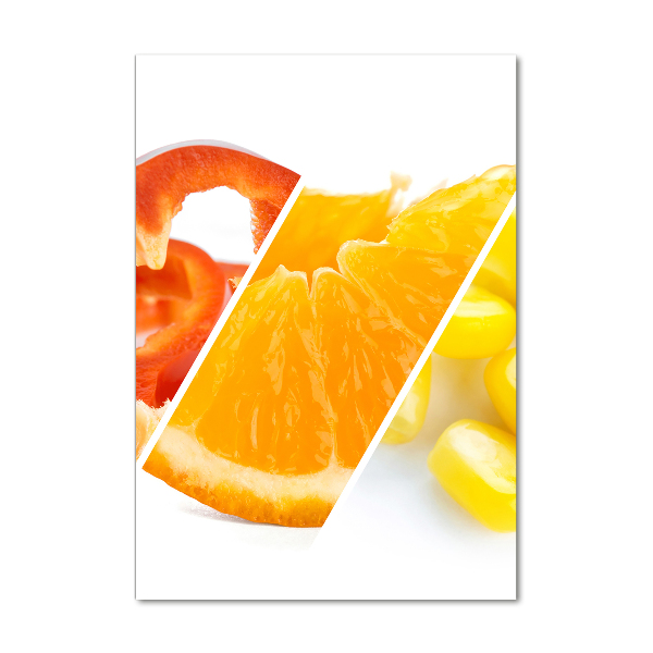 Verticale glasfoto Groenten en fruit