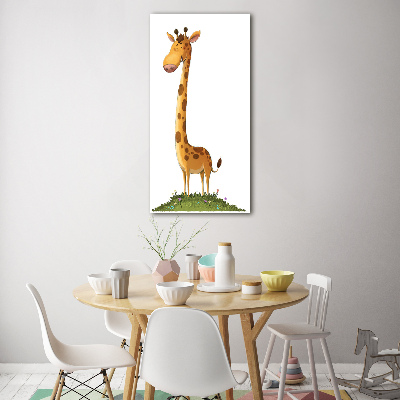 Verticale glasfoto Giraffe