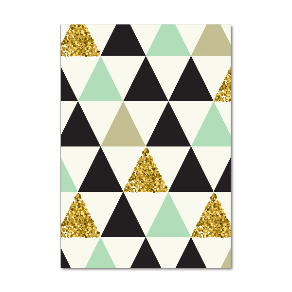 Verticaal glasschilderij Kleurrijke driehoeken