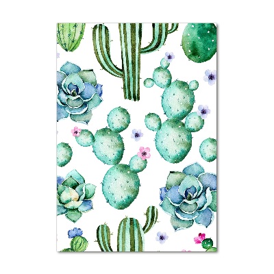 Verticaal glasschilderij Cactussen