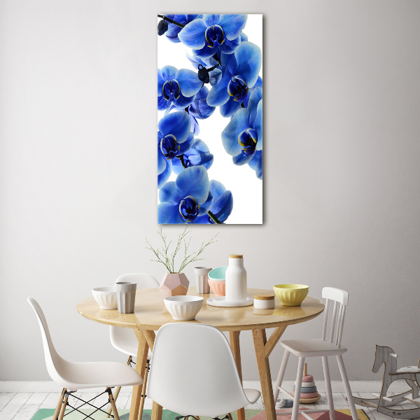 Verticale foto op glas Blauwe orchidee