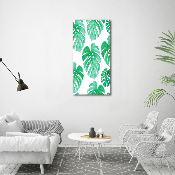 Verticale glasfoto Monstera