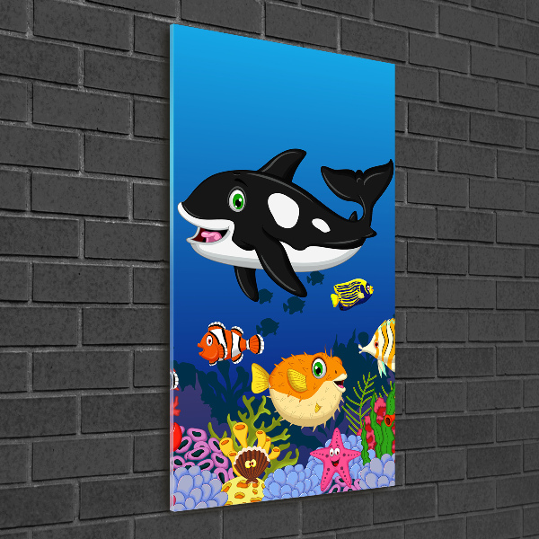 Verticaal glasschilderij Onderwaterwereld