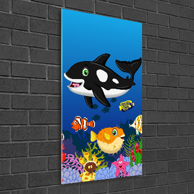 Verticaal glasschilderij Onderwaterwereld