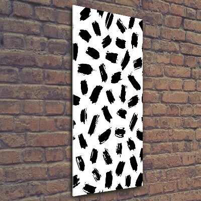 Verticale glasfoto Zwart-witte vlekken
