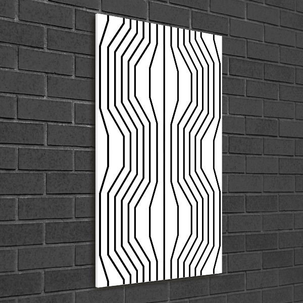 Verticaal glasschilderij Geometrische lijnen