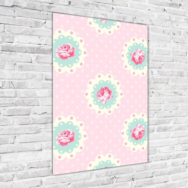 Verticale glasfoto Rozen