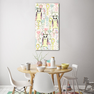 Verticale glasfoto Uilen