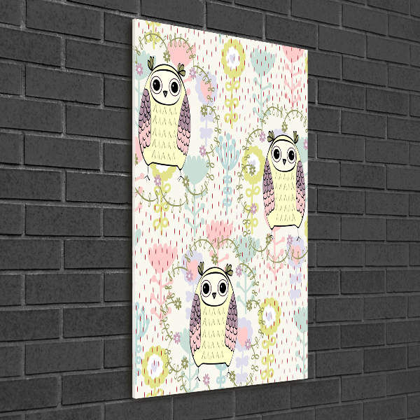 Verticale glasfoto Uilen