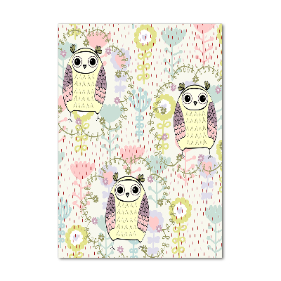 Verticale glasfoto Uilen