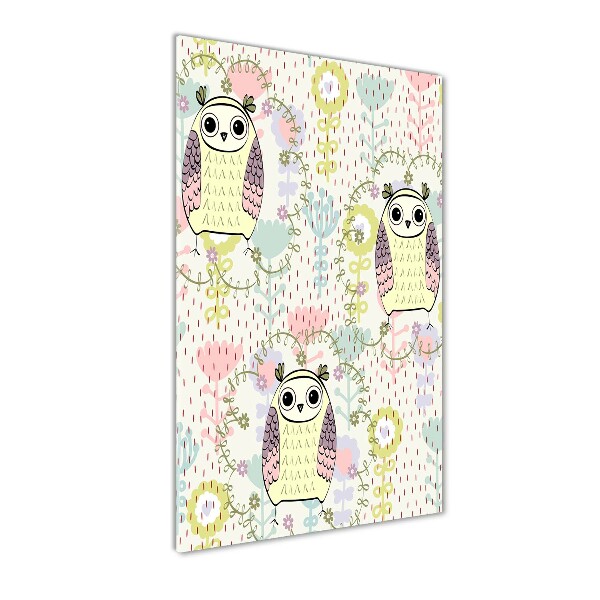 Verticale glasfoto Uilen