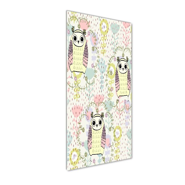 Verticale glasfoto Uilen