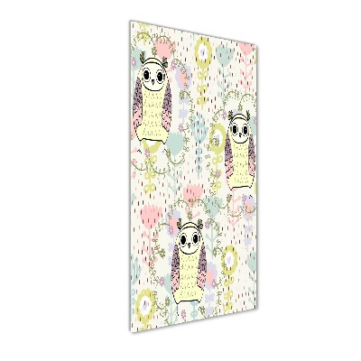 Verticale glasfoto Uilen