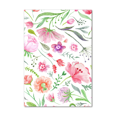 Verticale glasfoto Wilde bloemen