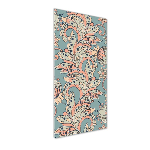 Verticale glasfoto Etnische bloemen