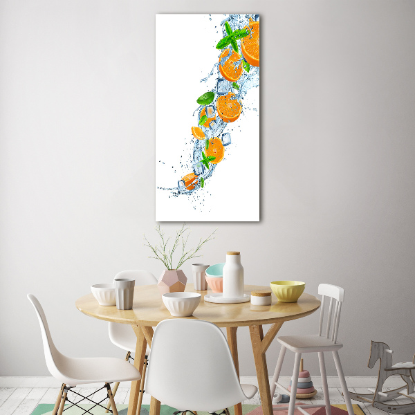 Verticale foto op glas sinaasappels