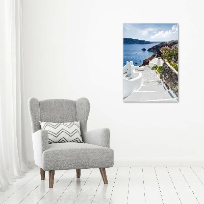 Verticale glasfoto Santorini, Griekenland