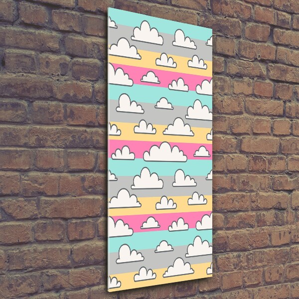 Verticale glasfoto Kleurrijke wolken op de achtergrond