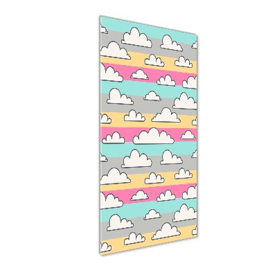 Verticale glasfoto Kleurrijke wolken op de achtergrond