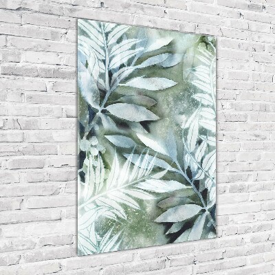 Verticaal glasschilderij Bladeren
