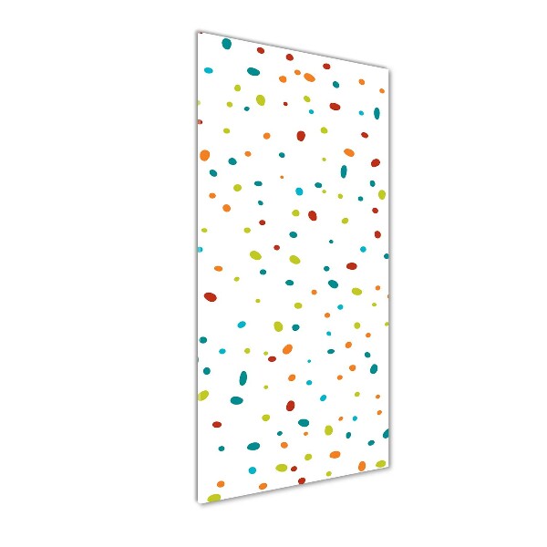 Verticaal glasschilderij Kleurrijke stippen