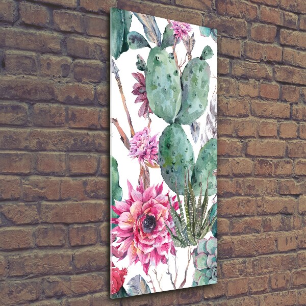 Verticale glasfoto Cactussen