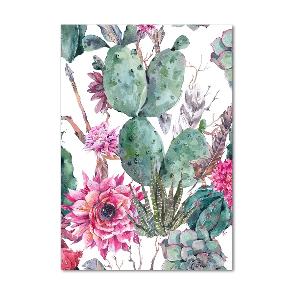 Verticale glasfoto Cactussen