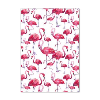Verticale glasfoto Flamingo's