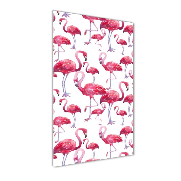 Verticale glasfoto Flamingo's