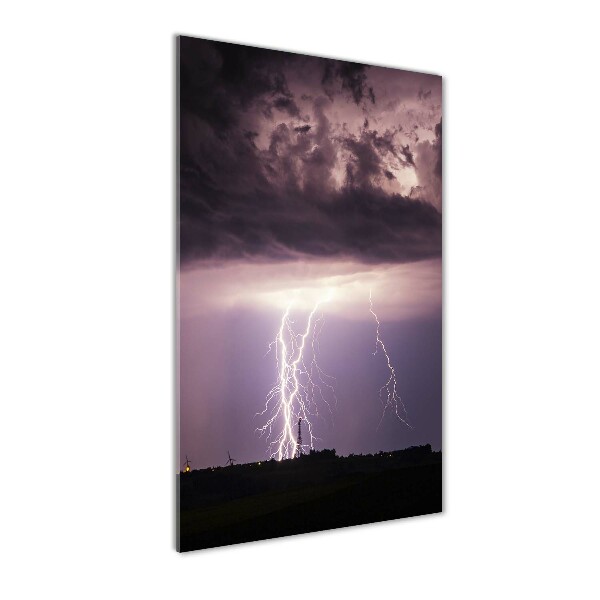 Verticale glasfoto Onweer