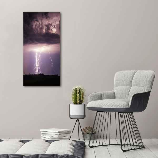Verticale glasfoto Onweer