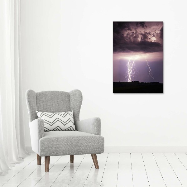 Verticale glasfoto Onweer