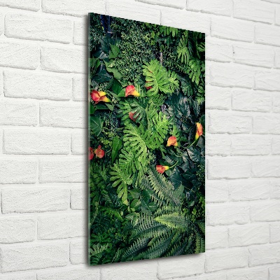 Verticale foto op glas Tropische planten