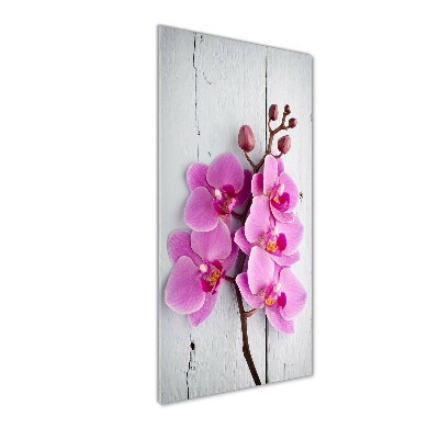 Verticale glasfoto Roze orchidee