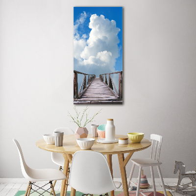 Verticale foto op glas De weg naar de hemel