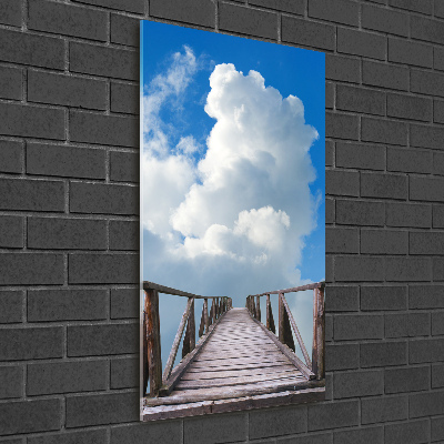 Verticale foto op glas De weg naar de hemel