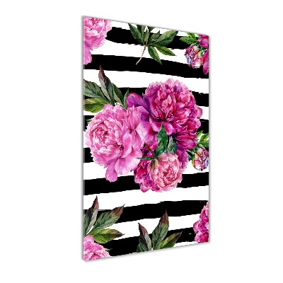 Verticale glasfoto Pioenrozen