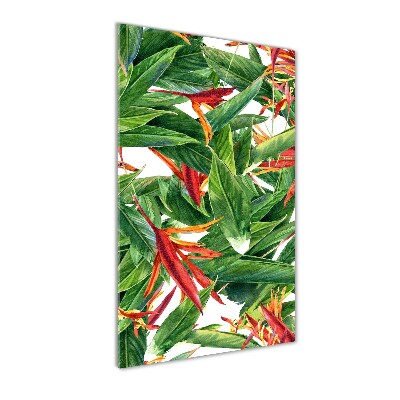 Verticaal glasschilderij Strelitzia reginae