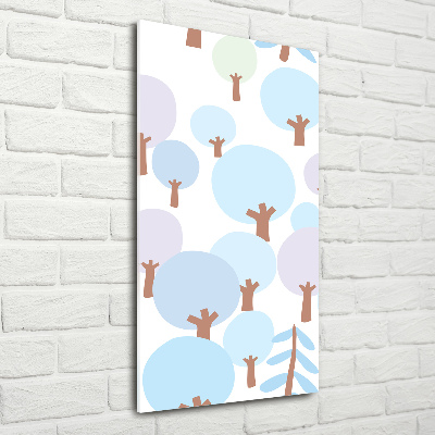 Verticale glasfoto Bomen