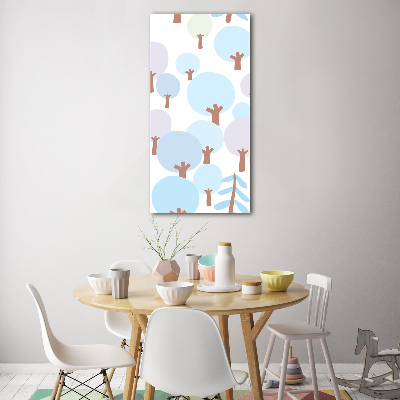 Verticale glasfoto Bomen