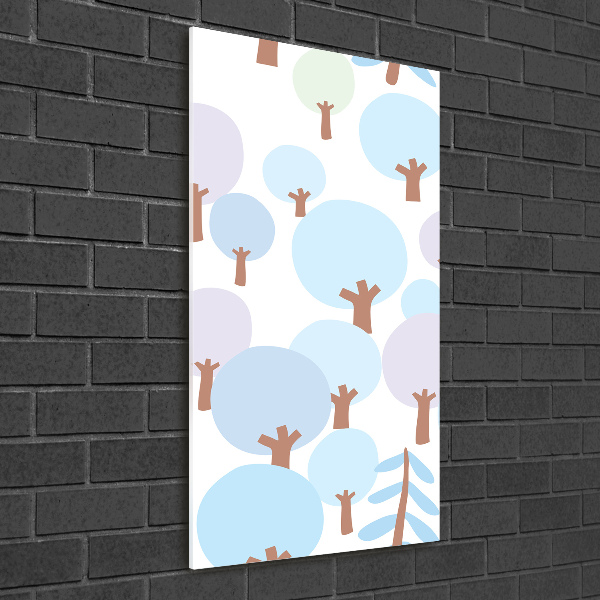 Verticale glasfoto Bomen