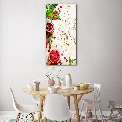 Verticale foto op glas Frambozenjam