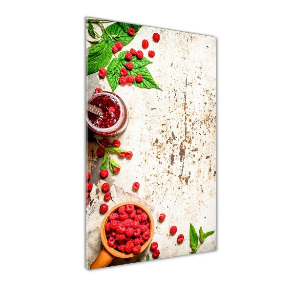 Verticale foto op glas Frambozenjam