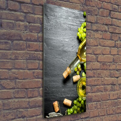 Verticale foto op glas Druiven en wijn