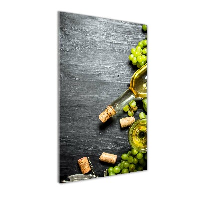 Verticale foto op glas Druiven en wijn