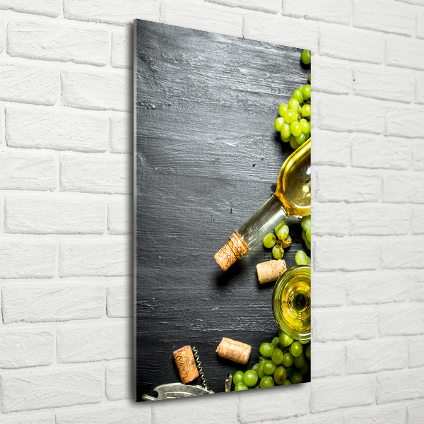Verticale foto op glas Druiven en wijn