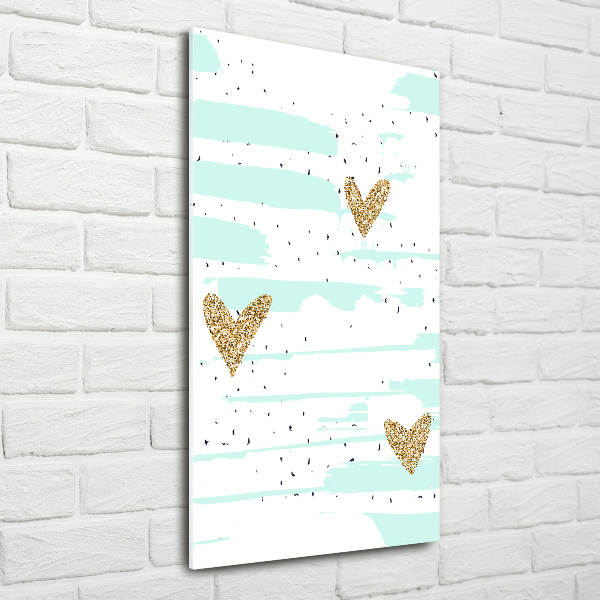 Verticale foto op glas Harten en stippen