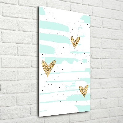 Verticale foto op glas Harten en stippen